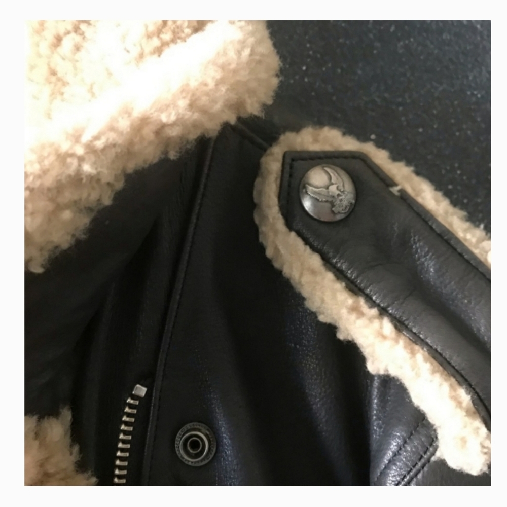 Vintage Harley Davidson Sherpa Leather Jacket - Picture 4 of 4